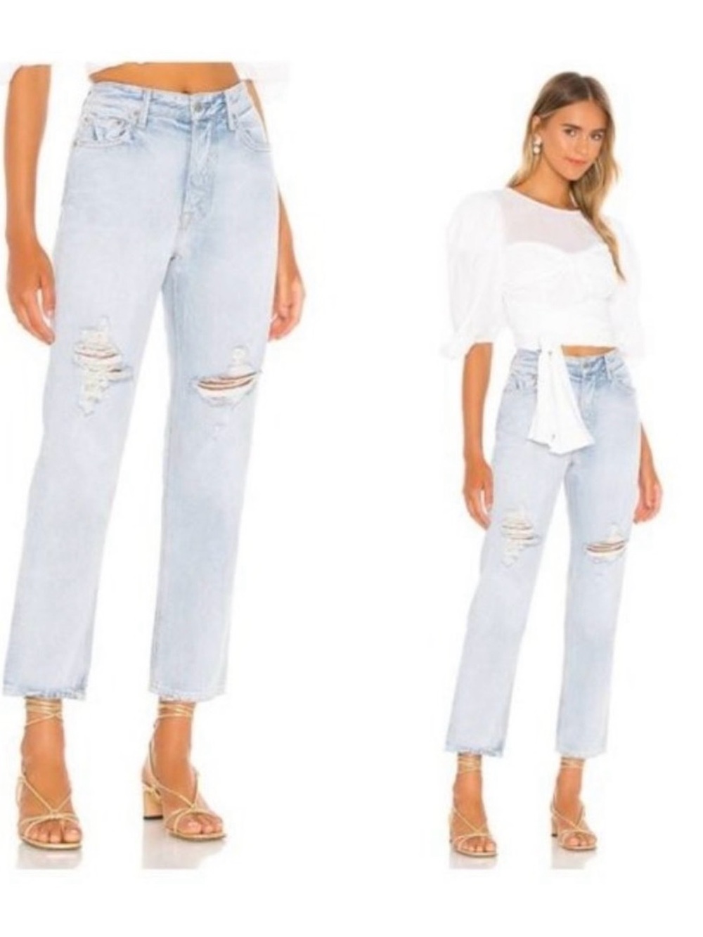LPA x GRLFRND | Keira Straight Jean in Vintage Light Blue Size 28